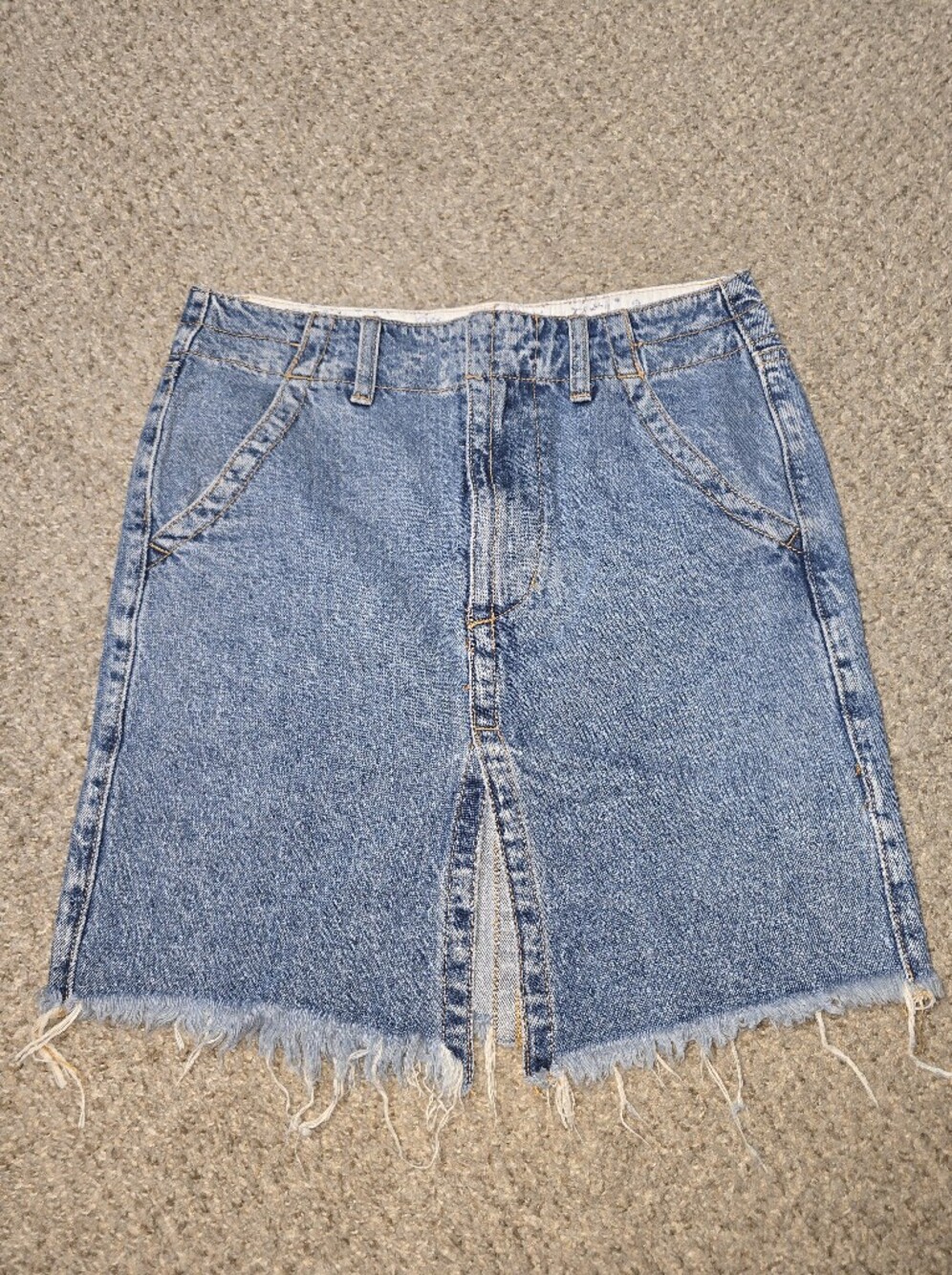 Frew People We The Free Light Blue Denim V Split Skirt Size 25